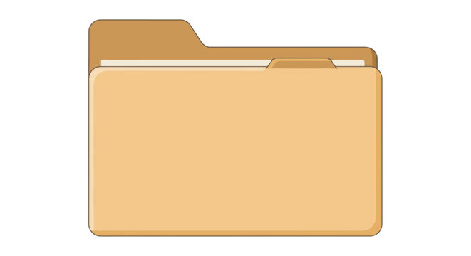 Yellow file folder illustration with rounded edges office document storage organized paper management and clean vector design