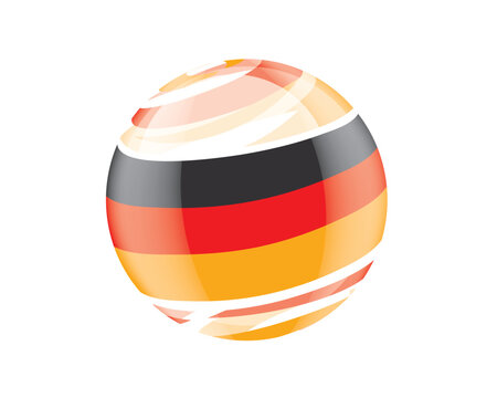 Artistic sphere with flag. Stylized sphere with German colors and artistic textures