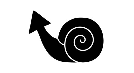 Black snail icon with arrow logo. © Andi