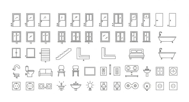 Architectural Symbols and Drawings Collection.