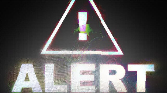 Hacking glitch pixelated alert message on black background. Suitable for cyber security concepts or digital threat awareness designs. Technology related projects.