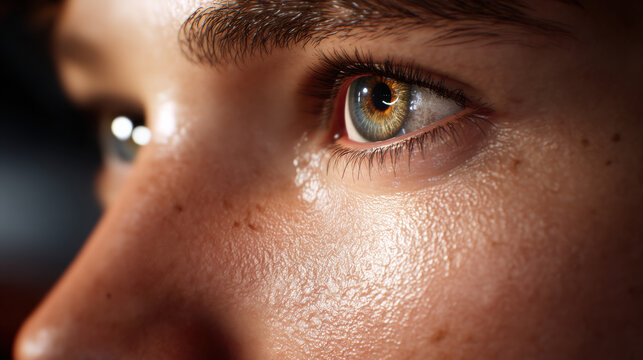 Macro eye human face skin texture cinematic light sharp focus ultra realistic close up young person freckle eyebrow macro eye human face skin texture cinematic light sharp focus ultra realistic