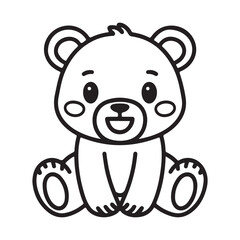 Adorable cartoon bear cub with a classic black silhouette © Papon Chandra Das