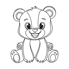 Adorable cartoon bear cub with large eyes a charming silhouette © Papon Chandra Das