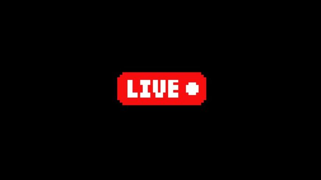 ドット絵の点滅するライブ中ボタン,透過背景