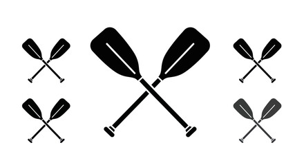Crossed Paddles Icon Set - Canoe, Kayak, Rowing, Boating Graphics © purnama