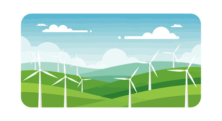 Fototapeta premium Green Energy Landscape with Wind Turbines and Rolling Hills
