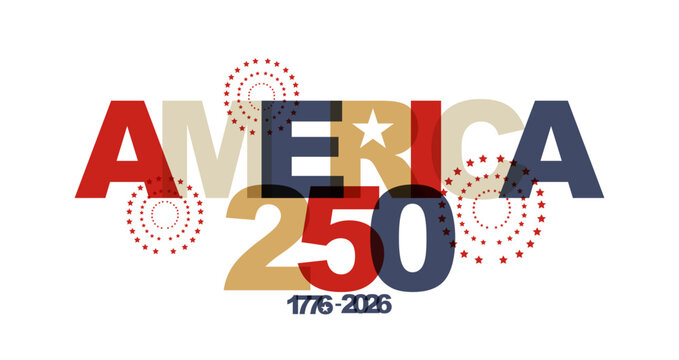 America 250 banner. Modern minimalist design logo.