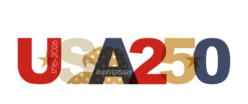 USA 250 banner. Modern minimalist design logo.