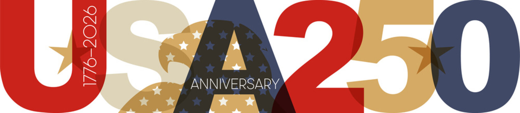 USA 250 banner. Modern minimalist design logo.