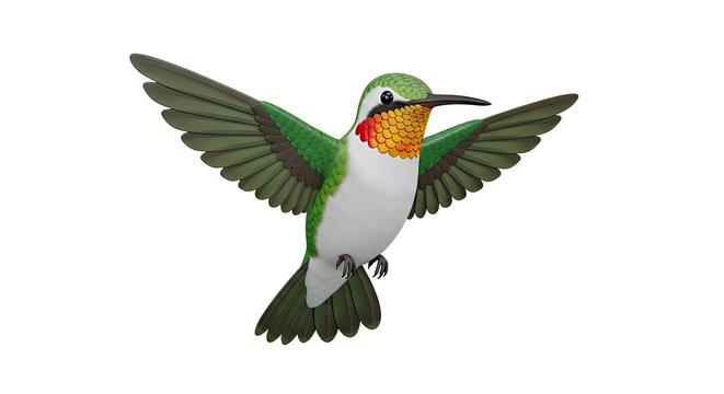 Ruby-throated Hummingbird in Flight