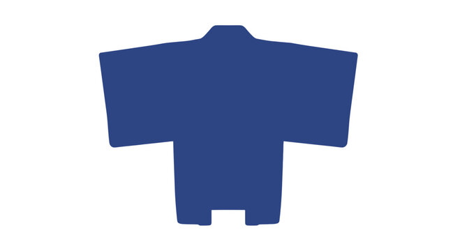 Blue Kimono Jacket on White Background.