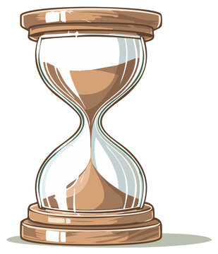 Illustration of an Hourglass with Flowing Sand Representing Time Passing and Deadlines