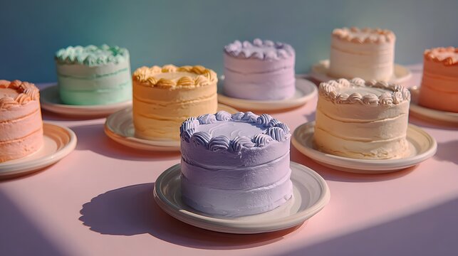 Korean-style pastel cake with smooth frosting, minimal background, photo-realistic daylight aesthetic