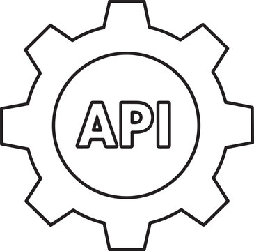 API application programming interface gear icon symbol logo design