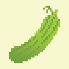 Fototapeta premium Illustration pixel art of an vegetables cucumber
