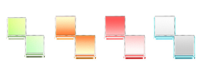 Fototapeta premium 3D Glass Dynamic Shape Icons Bundle Isolated on Transparent Background – Concept of Technology and Interface Design – Transparent Liquid Glass Icon – 3D Illustration
