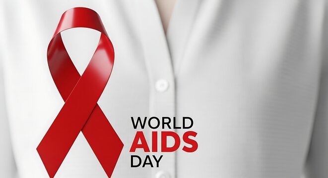World aids day awareness a red ribbon symbolizing support and remembrance