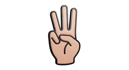 Obraz premium Three Fingers Up Hand Gesture