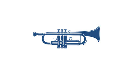 Obraz premium Blue Trumpet Illustration.