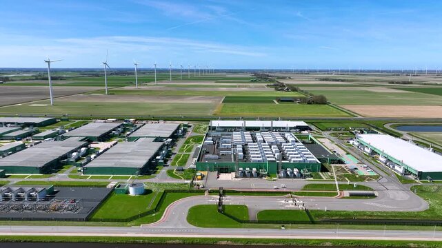 Large data center complex in a rural landscape in Europe