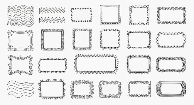 set of vintage labels and borders