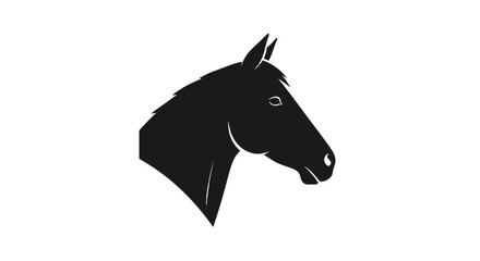Black Horse Head Silhouette Profile View. © Cirus