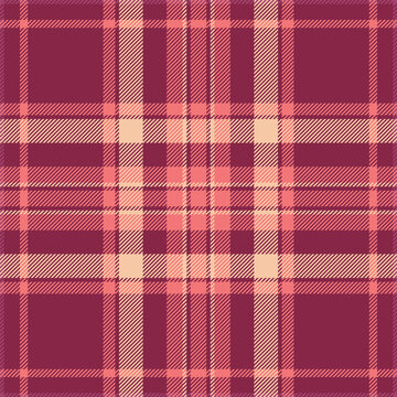 Filigree seamless background plaid, knot texture vector textile. Inspiration fabric check tartan pattern in pink and red colors.