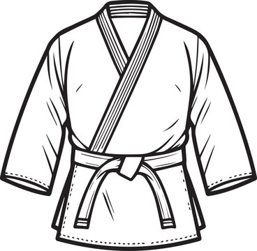 A detailed illustration of a traditional martial arts uniform, perfect for martial arts enthusiasts.