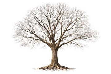 Obraz premium Leafless Tree with Exposed Roots on Black Background