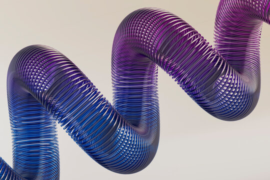 3D gradient coil tube with flowing bend and spring form