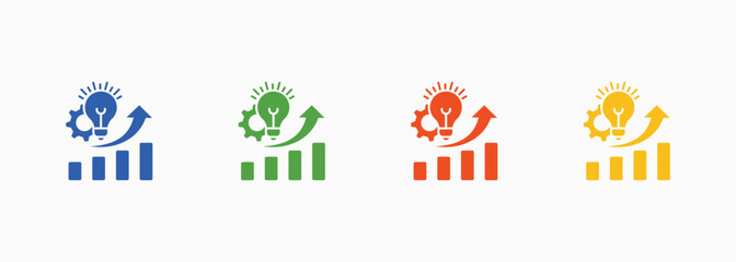 Fototapeta premium Development Icon Set Color Multiple Style Collection Element For Design