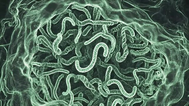 Microscopic View of Spreading Bacteria Colony Animation