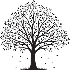 Obraz premium Tree silhouette, black tree, autumn tree, bare tree, vector tree