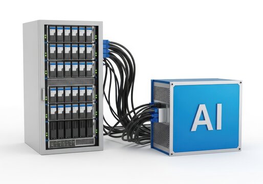 Advanced ai server with multiple connected storage drives for data processing