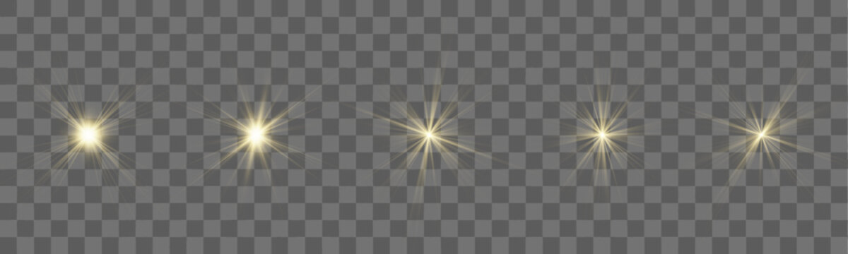 Set of sun symbols with clear structure and bright rays vector