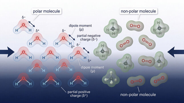Understanding the differences between polar and non-polar molecules in chemistry and their molecular structures