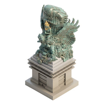 Garuda Wisnu Kencana Statue of Lord Vishnu Riding Garuda Isolated