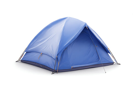blue tent on white background