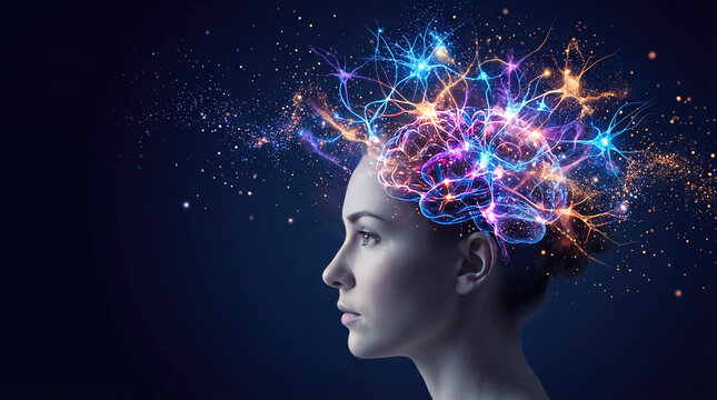 Mental health is a growing concern globally address crisis concept. Creative visualization representing thoughts and ideas flowing.