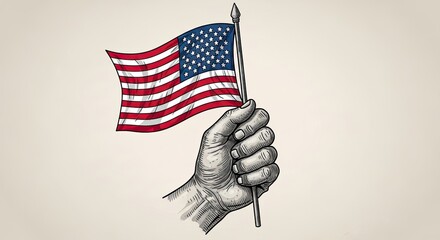 Obraz premium Celebrating independence day usa a hand firmly grips the american flag symbolizing freedom and patriotism
