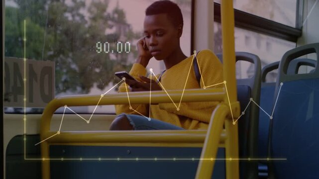 Vertical video: Overlay appearing rider holding phone, tapping and glancing while tracking updates