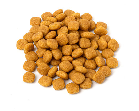 Dry pet feed kibble pile nutrition for pets