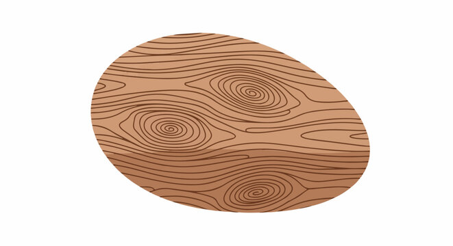 A close-up of a brown oval shape displaying natural wood grain patterns with swirls
