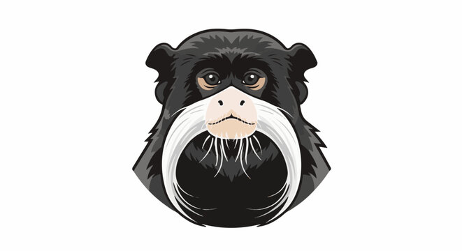 A black monkey with white mustache and beard