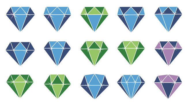 Collection of colorful diamond gemstones 1.