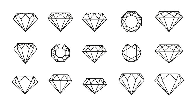 Collection of Diamond Icons and Illustrations.