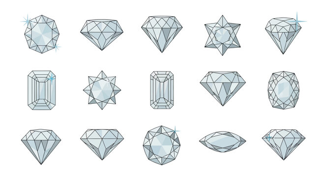 Collection of Various Diamond Gemstone Cuts and Shapes 3.