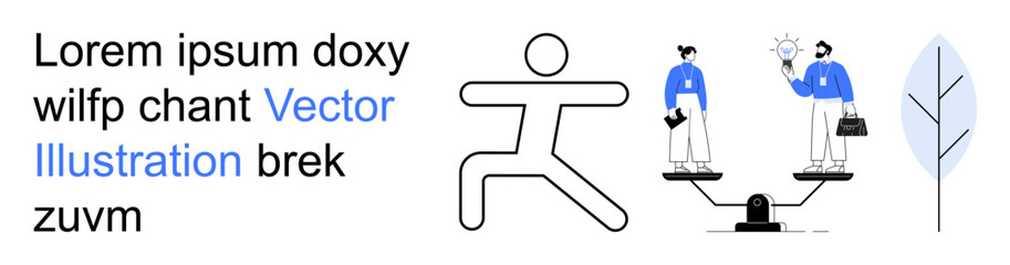 Teamwork, creativity, balance, collaboration, business strategies, productivity. Abstract figures balancing ideas and tasks. Teamwork and creativity in a conceptual design © robu_s