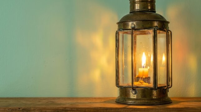 Vintage Lantern with Candle Light Lantern Candle Vintage Light Warm Home Decor Interior. Concept featuring lantern, candle, vintage, light, warm for professional commercial design.